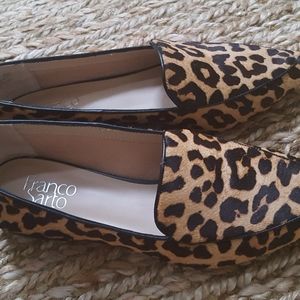 Franco Sarto 8.5 animal print, soft suede feel.